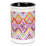 Ikat Chevron Ceramic Pencil Holders - Black