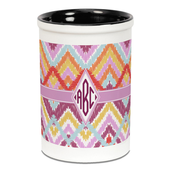 Ikat Chevron Pencil Holder - Black