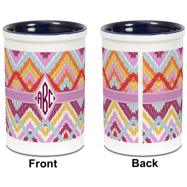 Ikat Chevron Pencil Holder - Blue - approval