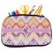 Ikat Chevron Neoprene Pencil Case - Medium w/ Monogram