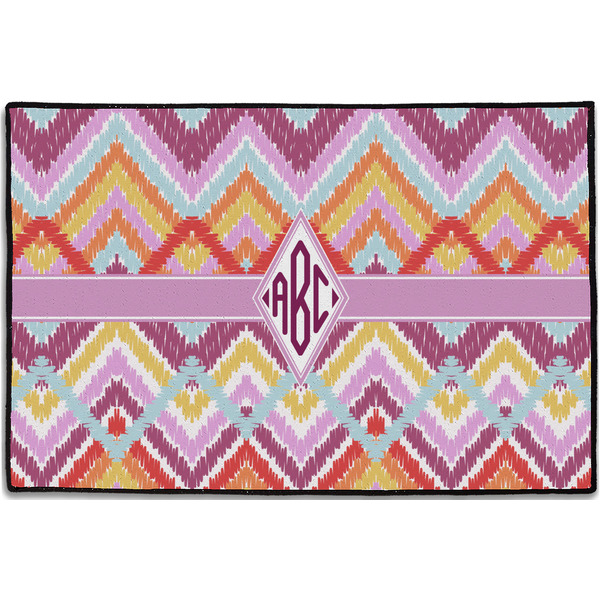 Ikat Chevron Personalized Door Mat - 36x24 (APPROVAL)
