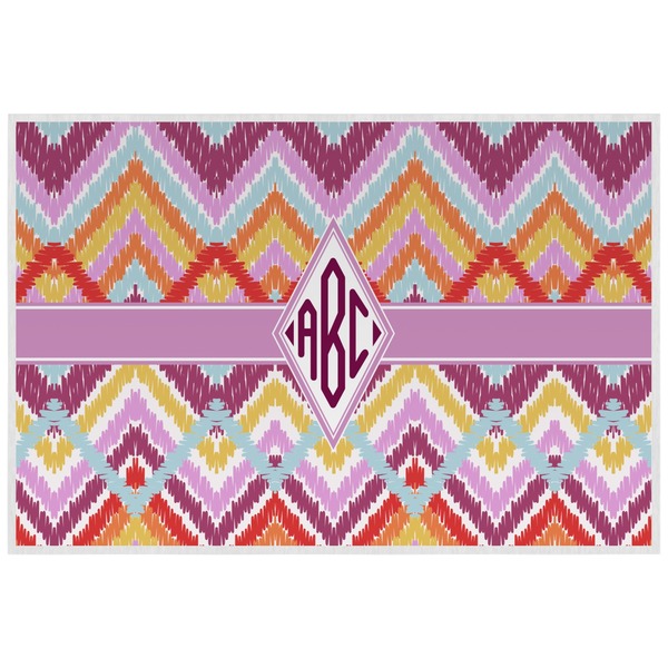 Ikat Chevron Personalized Placemat (Back)