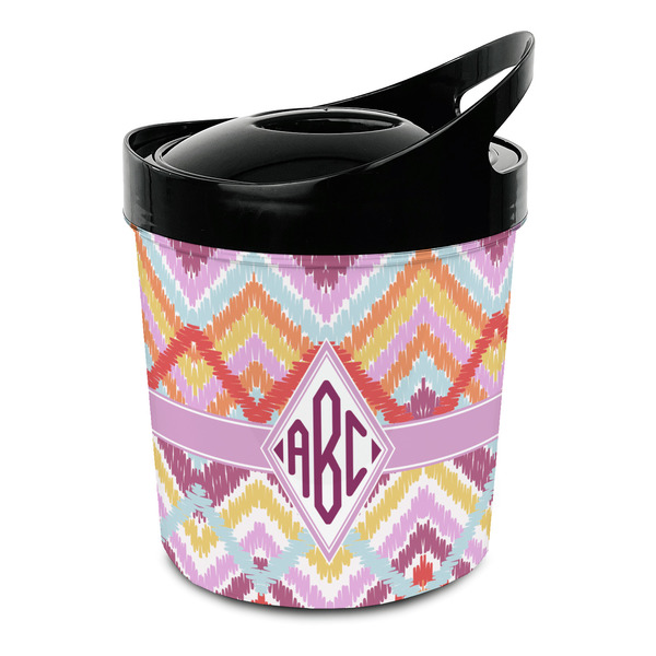 Custom Ikat Chevron Plastic Ice Bucket (Personalized)