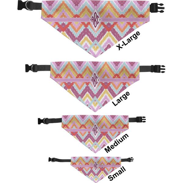 Ikat Chevron Pet Bandana Sizes