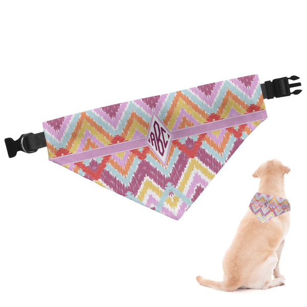 Custom Ikat Chevron Dog Bandana - XLarge (Personalized)