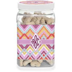 Ikat Chevron Dog Treat Jar (Personalized)