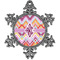Ikat Chevron Vintage Snowflake Ornament (Personalized)
