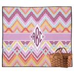 Ikat Chevron Outdoor Picnic Blanket (Personalized)