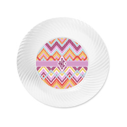 Ikat Chevron Plastic Party Appetizer & Dessert Plates - 6" (Personalized)