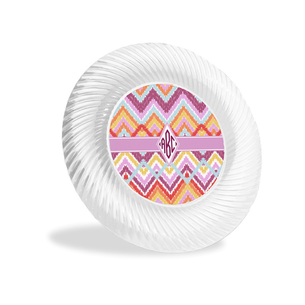 Custom Ikat Chevron Plastic Party Appetizer & Dessert Plates - 6" (Personalized)