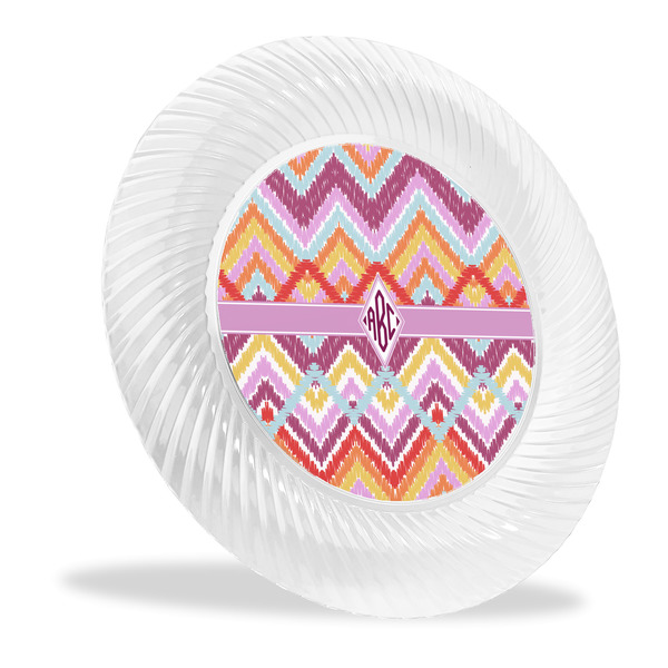 Custom Ikat Chevron Plastic Party Dinner Plates - 10" (Personalized)