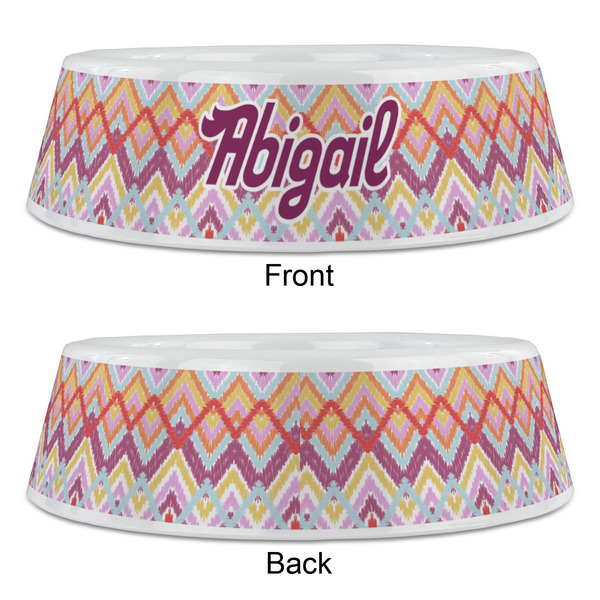 Ikat Chevron Plastic Pet Bowls - Large - APPROVAL