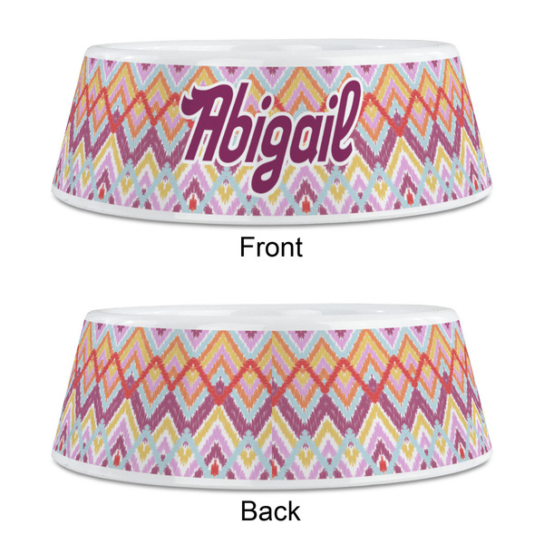 Ikat Chevron Plastic Pet Bowls - Medium - APPROVAL