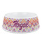Ikat Chevron Plastic Dog Bowl (Personalized)