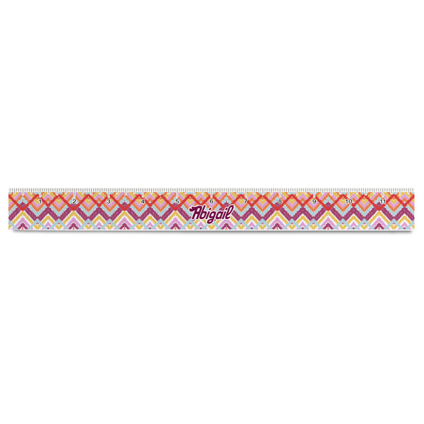 Ikat Chevron Plastic Ruler - 12" - FRONT