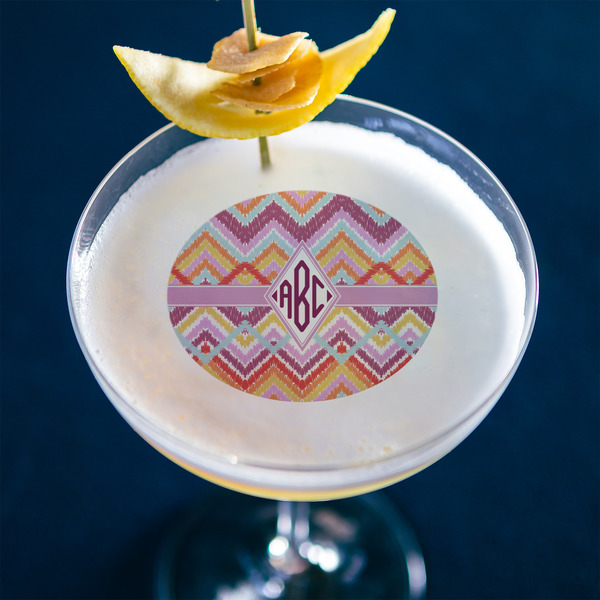 Ikat Chevron Printed Drink Topper - Medium - In Context