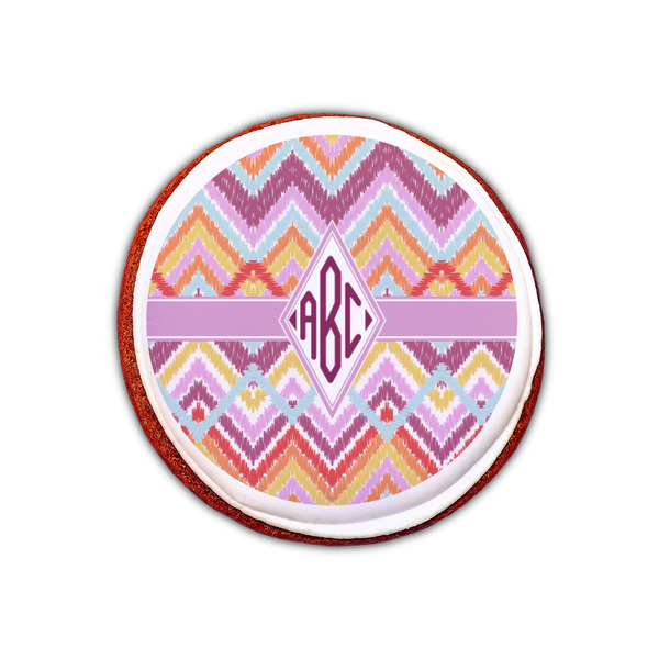 Ikat Chevron Printed Icing Circle - XSmall - On Cookie