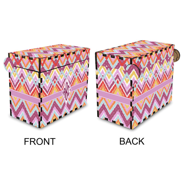 Ikat Chevron Recipe Box - Full Color - Approval