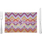 Ikat Chevron Rectangular Glass Lunch / Dinner Plate - Single or Set (Personalized)