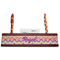 Ikat Chevron Red Mahogany Nameplates with Business Card Holder - Straight