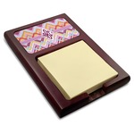 Ikat Chevron Red Mahogany Sticky Note Holder (Personalized)