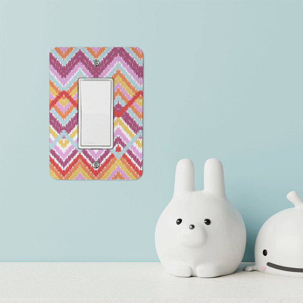 Ikat Chevron Rocker Light Switch Covers - Single - IN CONTEXT