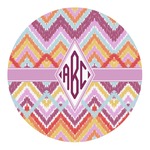 Ikat Chevron Round Decal - XLarge (Personalized)