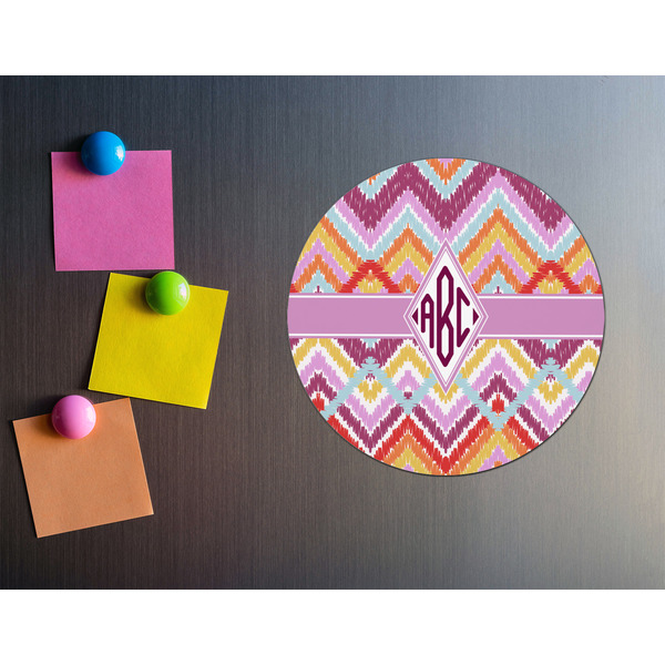 Ikat Chevron Round Fridge Magnet - LIFESTYLE