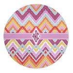 Ikat Chevron 5' Round Indoor Area Rug (Personalized)