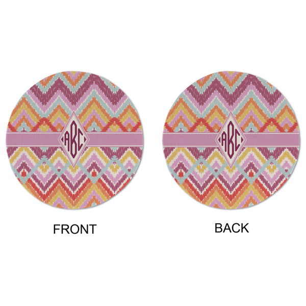 Ikat Chevron Round Linen Placemats - APPROVAL (double sided)