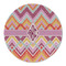 Ikat Chevron Round Linen Placemats - FRONT (Double Sided)
