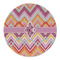 Ikat Chevron Round Linen Placemats - FRONT (Single Sided)