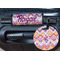Ikat Chevron Round Luggage Tag & Handle Wrap - In Context