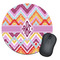 Ikat Chevron Round Mouse Pad (Personalized)