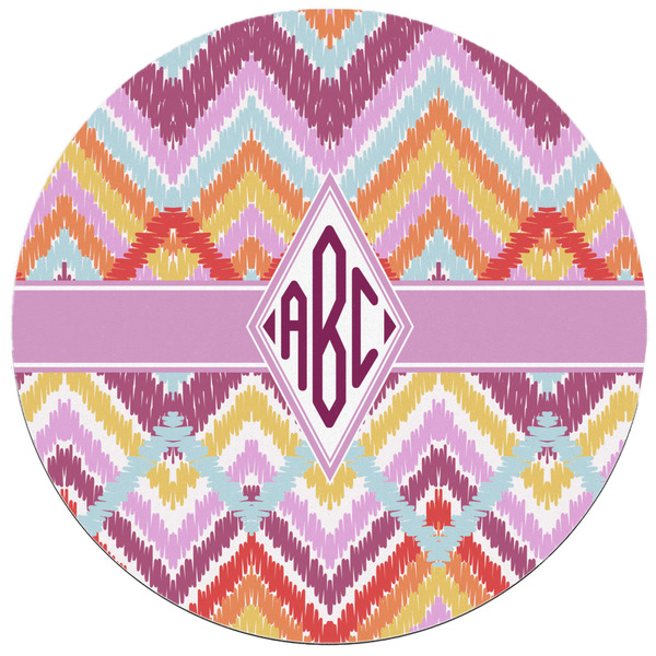 Ikat Chevron Round Mousepad - APPROVAL