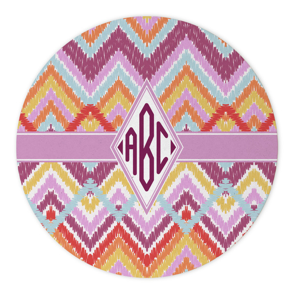 Ikat Chevron Round Paper Coaster - Approval