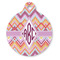 Ikat Chevron Round Pet ID Tag - Large - Front