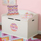 Ikat Chevron Round Wall Decal on Toy Chest
