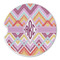Ikat Chevron Sandstone Car Coaster - Single (Personalized)