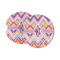 Ikat Chevron Sandstone Car Coasters - Set of 2 (Personalized)