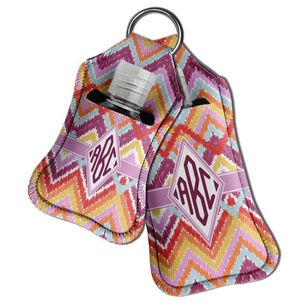 Ikat Chevron Sanitizer Holder Keychain - Both in Case (PARENT)