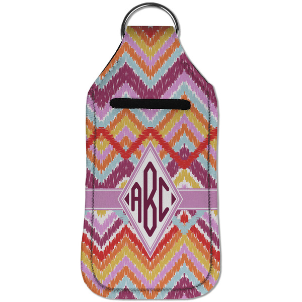 Ikat Chevron Sanitizer Holder Keychain - Large (Front)