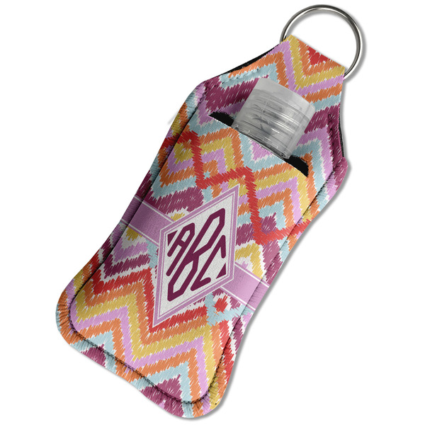 Ikat Chevron Sanitizer Holder Keychain - Large in Case