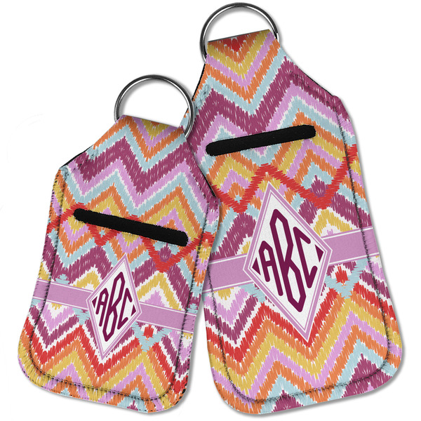 Ikat Chevron Sanitizer Holder Keychain - Parent Main