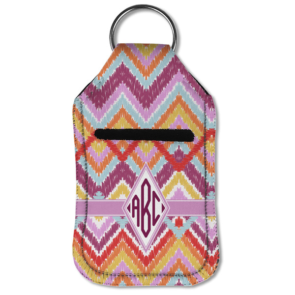 Ikat Chevron Sanitizer Holder Keychain - Small (Front Flat)