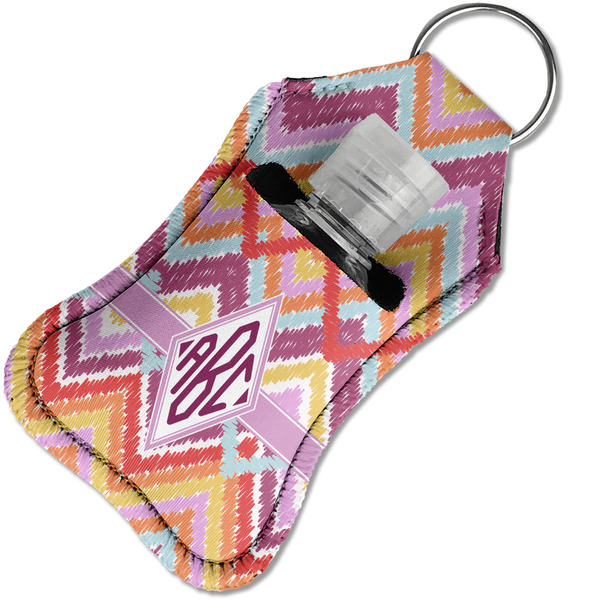 Ikat Chevron Sanitizer Holder Keychain - Small in Case