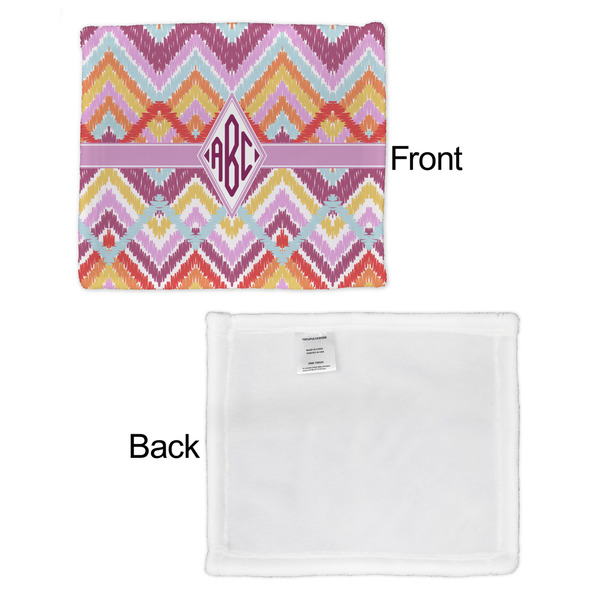 Ikat Chevron Security Blanket - Front & White Back View