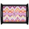Ikat Chevron Black Wooden Tray - Large (Personalized)