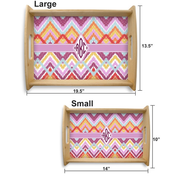 Ikat Chevron Serving Tray Wood Sizes