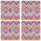 Ikat Chevron Set of 4 Sandstone Coasters - See All 4 View